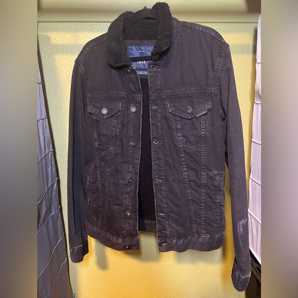 Zara Man Fleece Lined Denim Jacket (L)